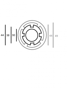 Measurements view from the top steering column rings